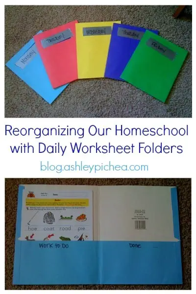 Re-Organizing Our Homeschool with Daily Worksheet Folders