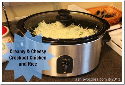 Creamy & Cheesy Crockpot Chicken & Rice | easy meal idea for busy families