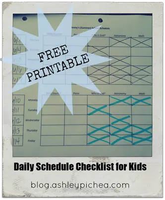 Daily Schedule Checklist for Kids