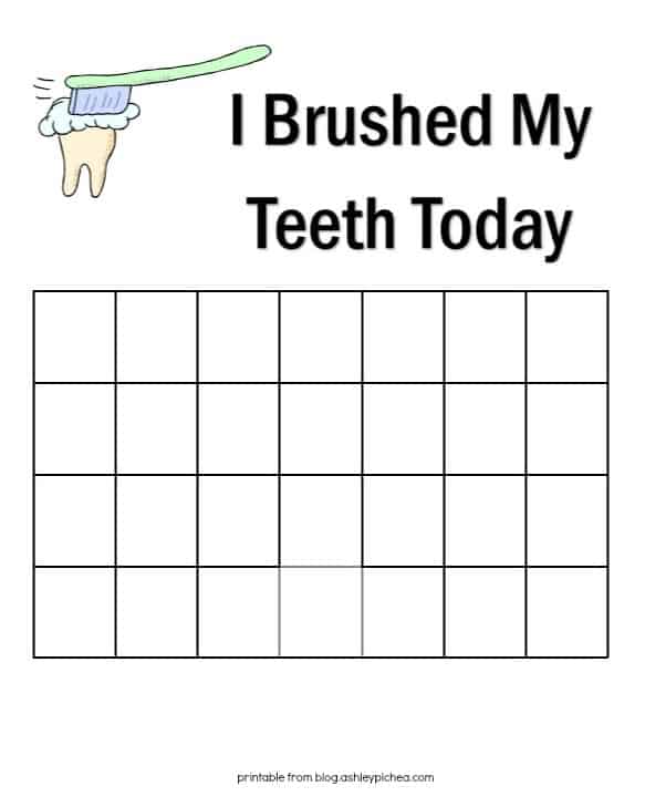 I Brushed My Teeth Today printable