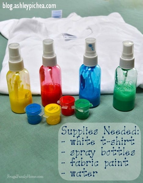 Supplies Needed for T-Shirt Painting with Spray Bottles | a Summer Bucket List Idea on ashleypichea.com