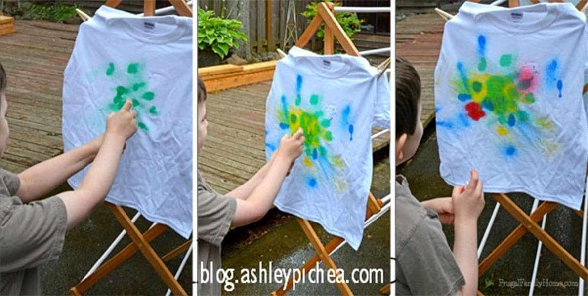 T-Shirt Painting with Spray Bottles | a Summer Bucket List Idea on ashleypichea.com