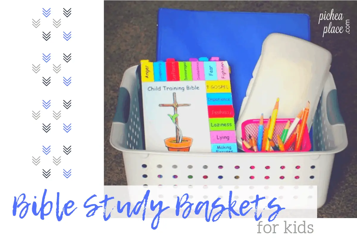 helping kids learn how to study the Bible with Bible Study Baskets for kids