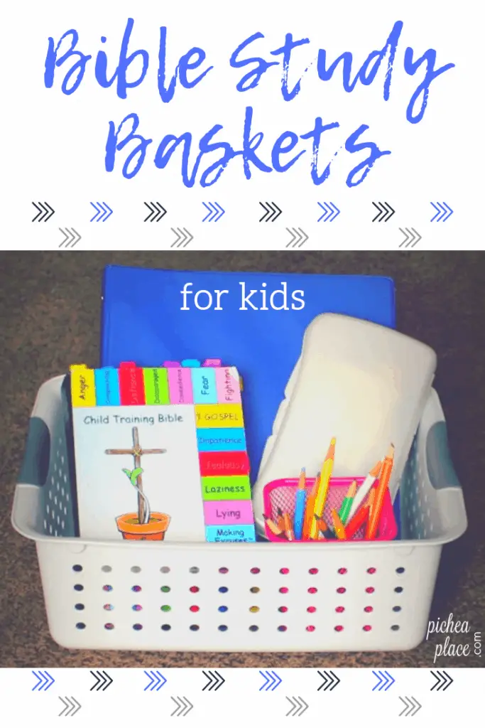 helping kids learn how to study the Bible with Bible Study Baskets for kids