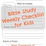 Bible Study Weekly Record Sheet printable