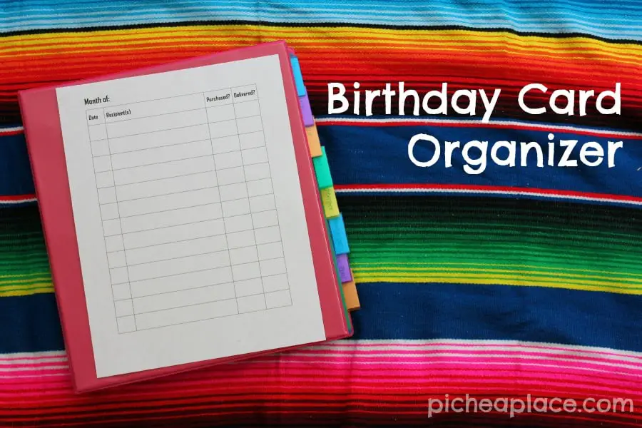 Birthday Card Organizer