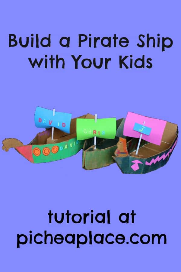 Build a Pirate Ship with Your Kids | craft tutorial at PicheaPlace.com