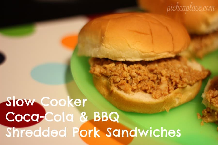 Slow Cooker Coca-Cola & BBQ Shredded Pork Sandwiches | the perfect potluck recipe to bring along when you watch the big game with family and friends
