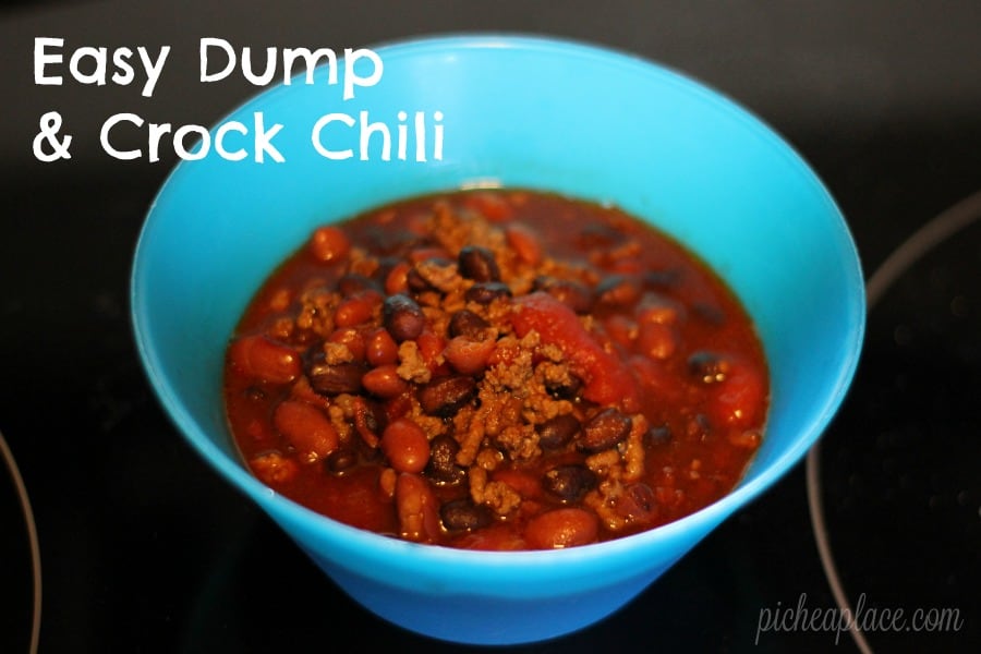 Easy Dump & Crock Chili - the perfect slow cooker recipe to serve your family for dinner tonight!