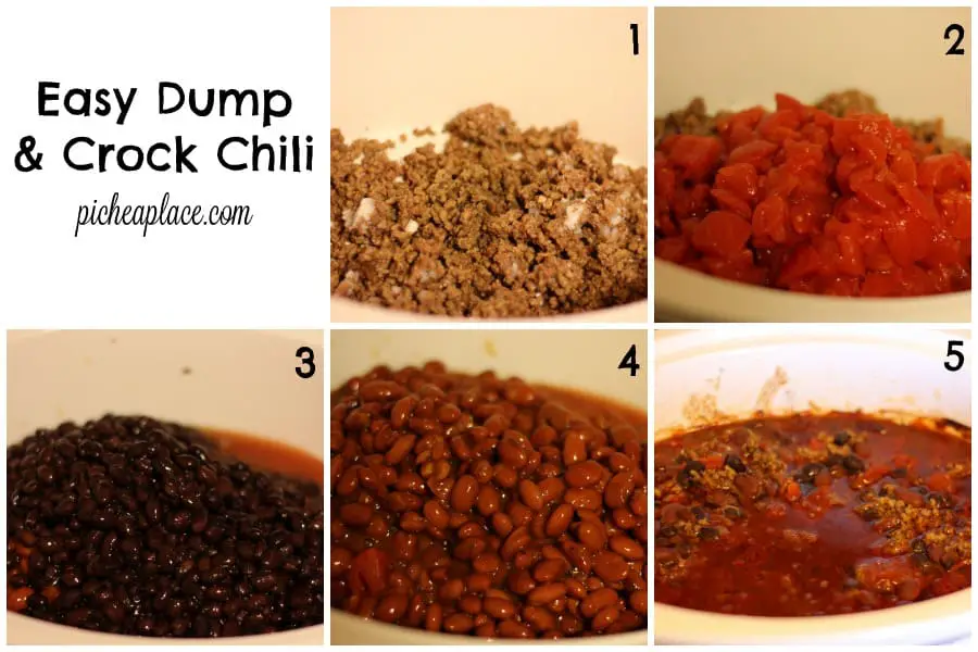 Easy Dump & Crock Chili - the perfect slow cooker recipe to serve your family for dinner tonight!