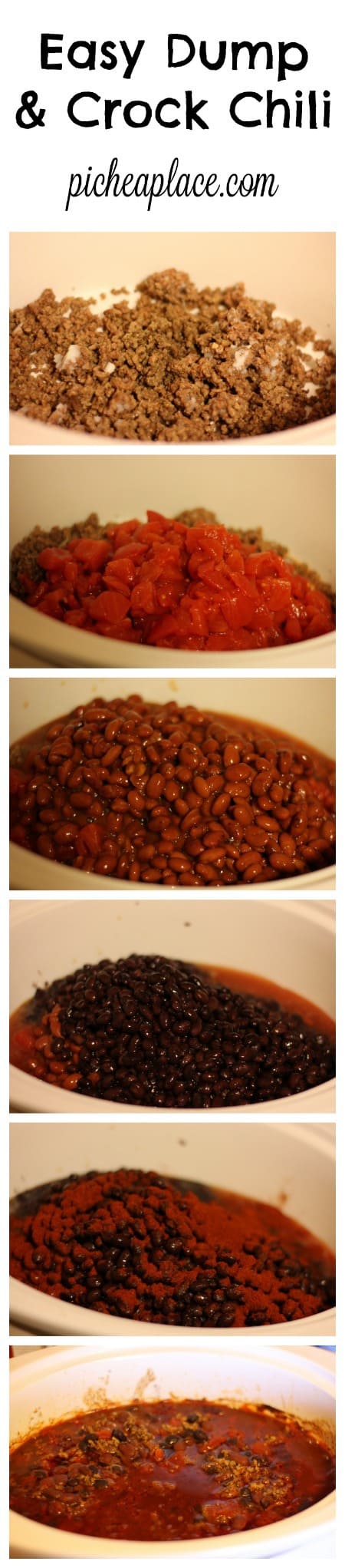 Easy Dump & Crock Chili - the perfect slow cooker recipe to serve your family for dinner tonight!