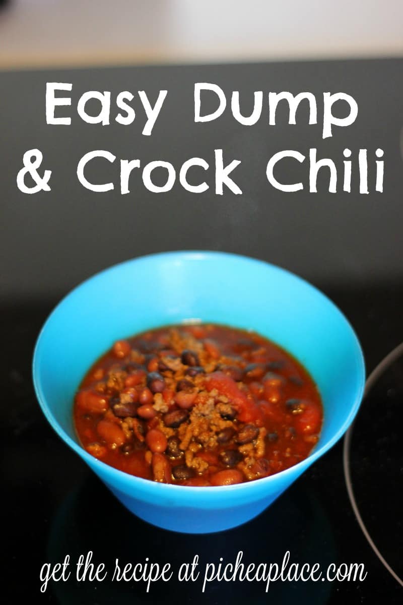 Easy Dump & Crock Chili - the perfect slow cooker recipe to serve your family for dinner tonight!