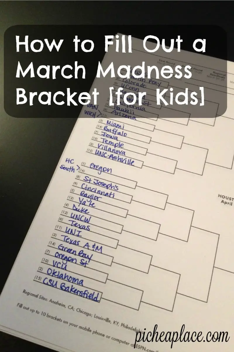 How to Fill Out a March Madness Bracket [for Kids] | fun ways to have your kids join in the NCAA Men's Division One Basketball Tournament fun