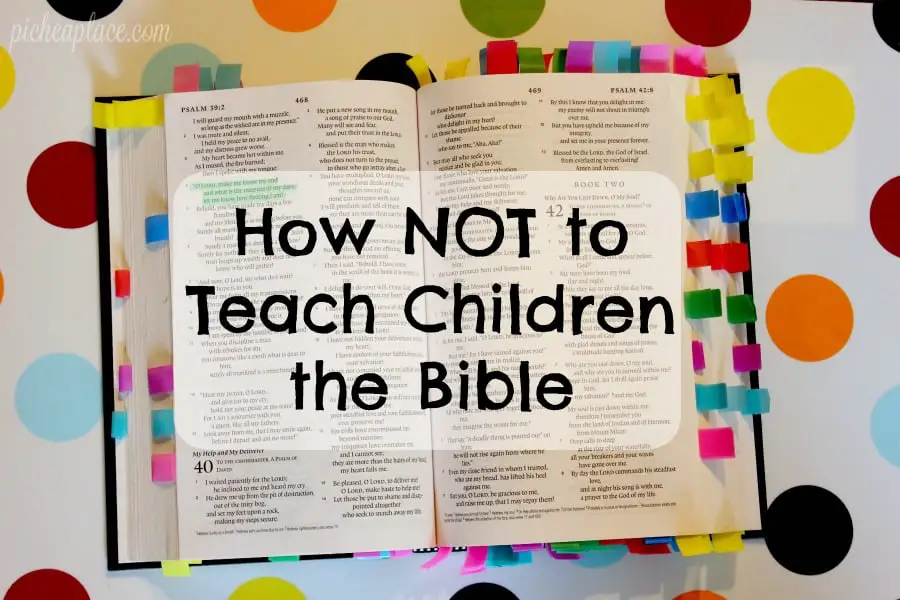 As busy parents it can be easy to overlook the need to be intentional about teaching our children the Bible, passing the responsibility on to Sunday school teachers, AWANA leaders, Christian schools, homeschool curriculum, etc. But the true responsibility lies with us. We must make it a priority to personally invest in our children's spiritual growth and development, and these resources can help! | How NOT to Teach the Bible to Children
