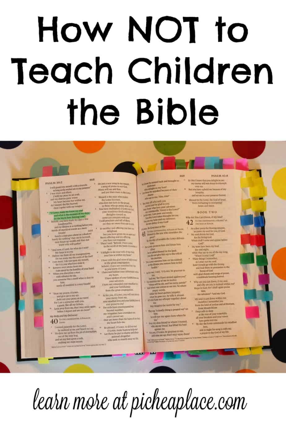 As busy parents it can be easy to overlook the need to be intentional about teaching our children the Bible, passing the responsibility on to Sunday school teachers, AWANA leaders, Christian schools, homeschool curriculum, etc. But the true responsibility lies with us. We must make it a priority to personally invest in our children's spiritual growth and development, and these resources can help! | How NOT to Teach Children the Bible