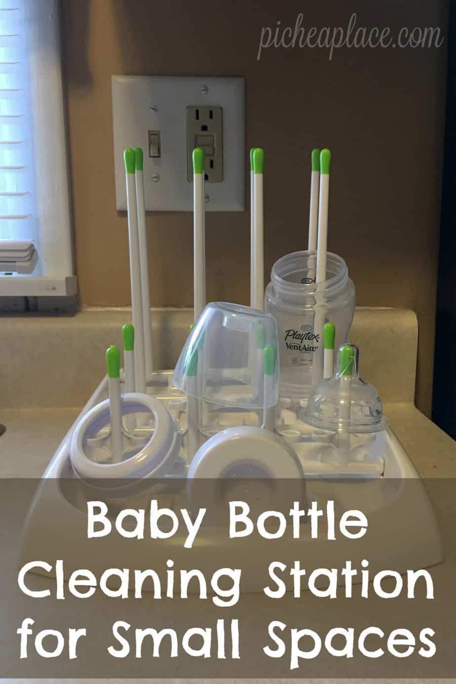 When you bring home a new baby to a home that is already limited on space, you need space saving solutions for all the baby stuff. This was the case for us as we brought home our fourth child and needed a baby bottle cleaning station for small spaces.