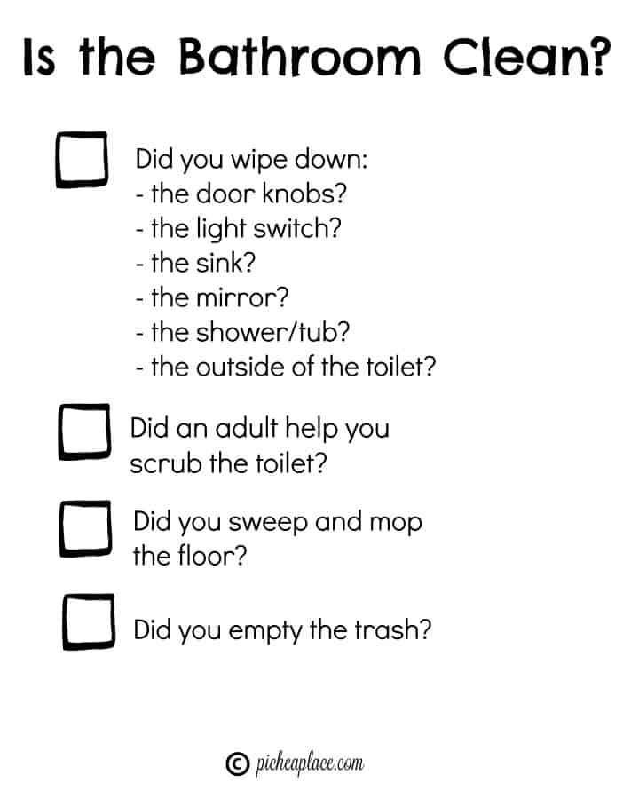 Sending your kids in to clean the bathroom can be a risky move, but when you arm them with the knowledge and tools they need, you can successfully hand over the bathroom cleaning duties. Here are a few tips for teaching kids to clean the bathroom, plus a free printable bathroom cleaning checklist.