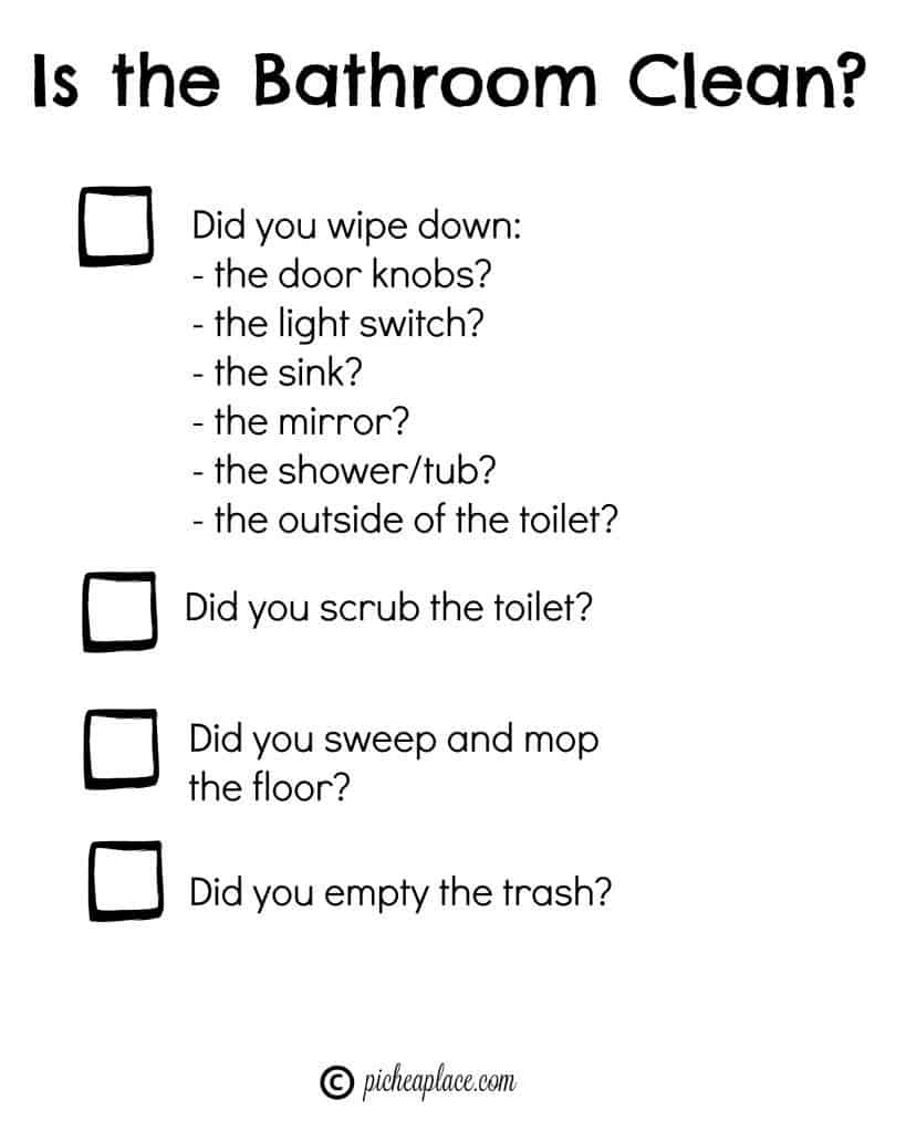 Bathroom Chart Kids