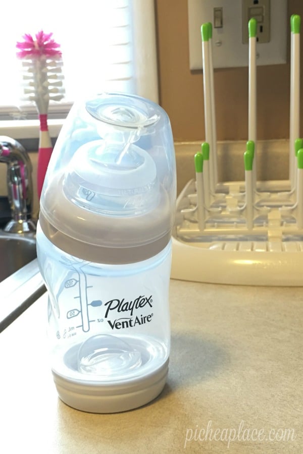 When you bring home a new baby to a home that is already limited on space, you need space saving solutions for all the baby stuff. This was the case for us as we brought home our fourth child and needed a baby bottle cleaning station for small spaces.