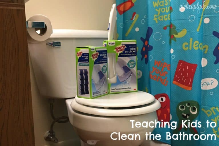 Teaching Kids to Clean the Bathroom [+ free printable bathroom cleaning chart for kids]