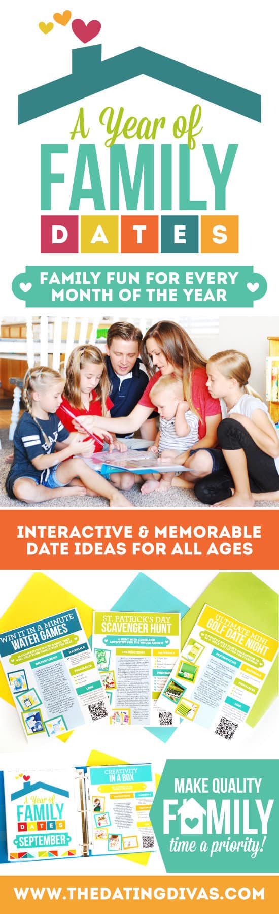 Taking time to be together as a family is so important. The Year of Family Date Night Activity Binder is perfect for busy families wanting to connect!