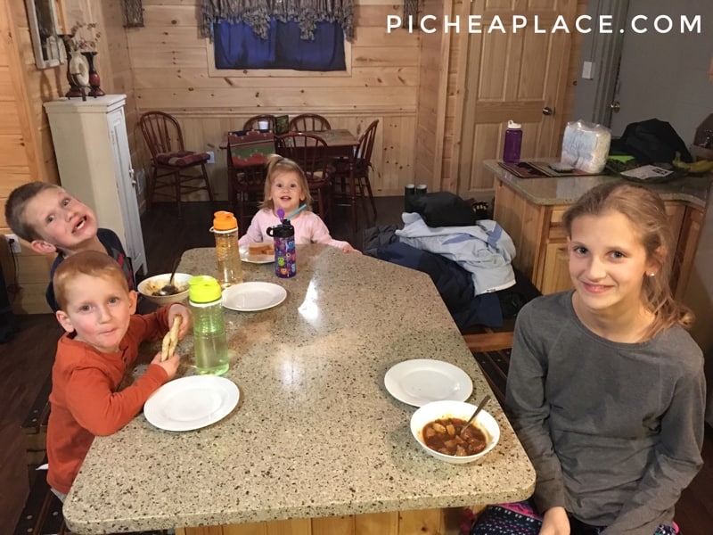 Renting a cabin for our family of six saved us money!