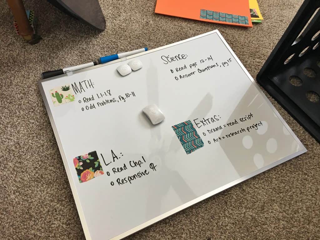 Set your student up for success with a portable DIY homework station for tweens and teens that will help them get and stay organized this school year!