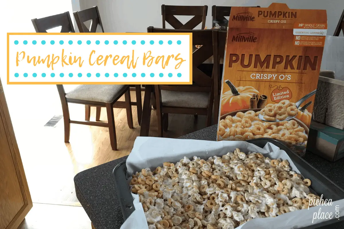 A quick and easy recipe for Pumpkin Cereal Bars - perfect for serving as an after-school snack in the fall!