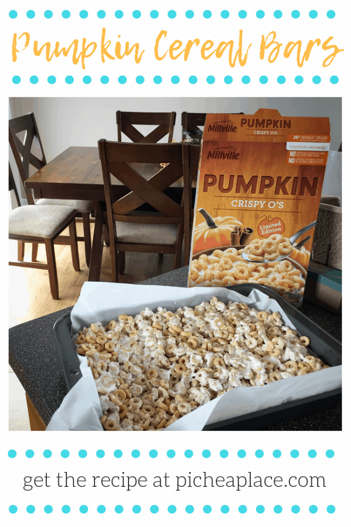 A quick and easy recipe for Pumpkin Cereal Bars - perfect for serving as an after-school snack in the fall!