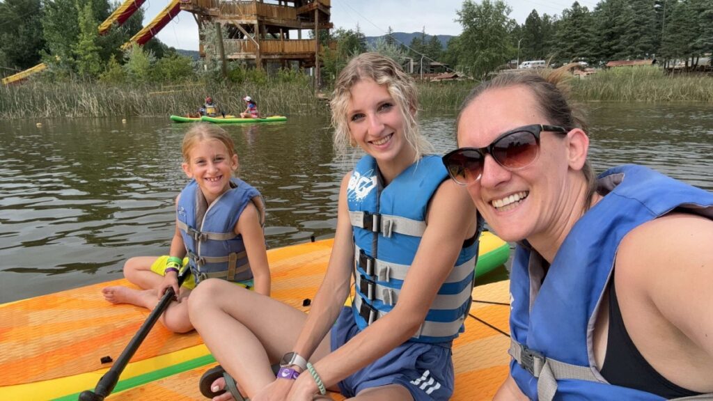 paddleboarding at Glorieta Adventure Camp in New Mexico